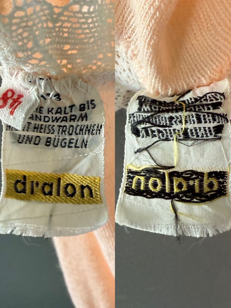 ビンテージ ヨーロッパ ピンク 薄手 ニット ワンピース デッドストック 美品