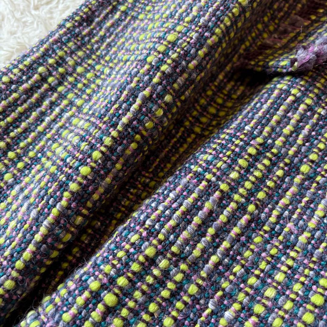 未使用タグ付き✨シビラ　ミックスツイード　ロングコート　ベルト付き　女優襟　L