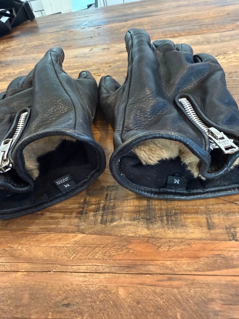 SCHOTTレザーグローブ ジッパー付きサイズM