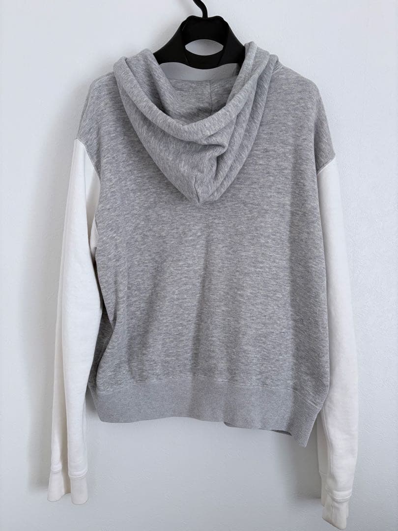 【青山限定】コムデギャルソン　ジップアップパーカー グレー ホワイトレディースM