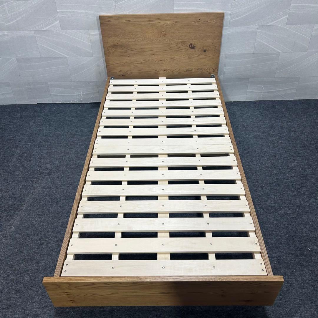 引取限定価格 unico ベッドフレーム シングル 天然木製 d3765