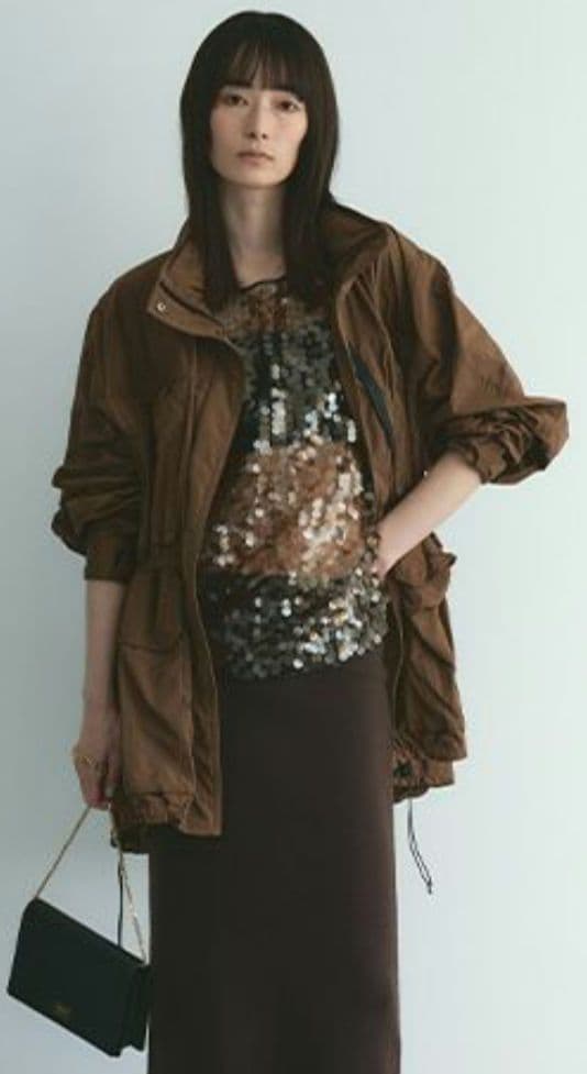 Chaos プリズムライトブルゾン ブラウン