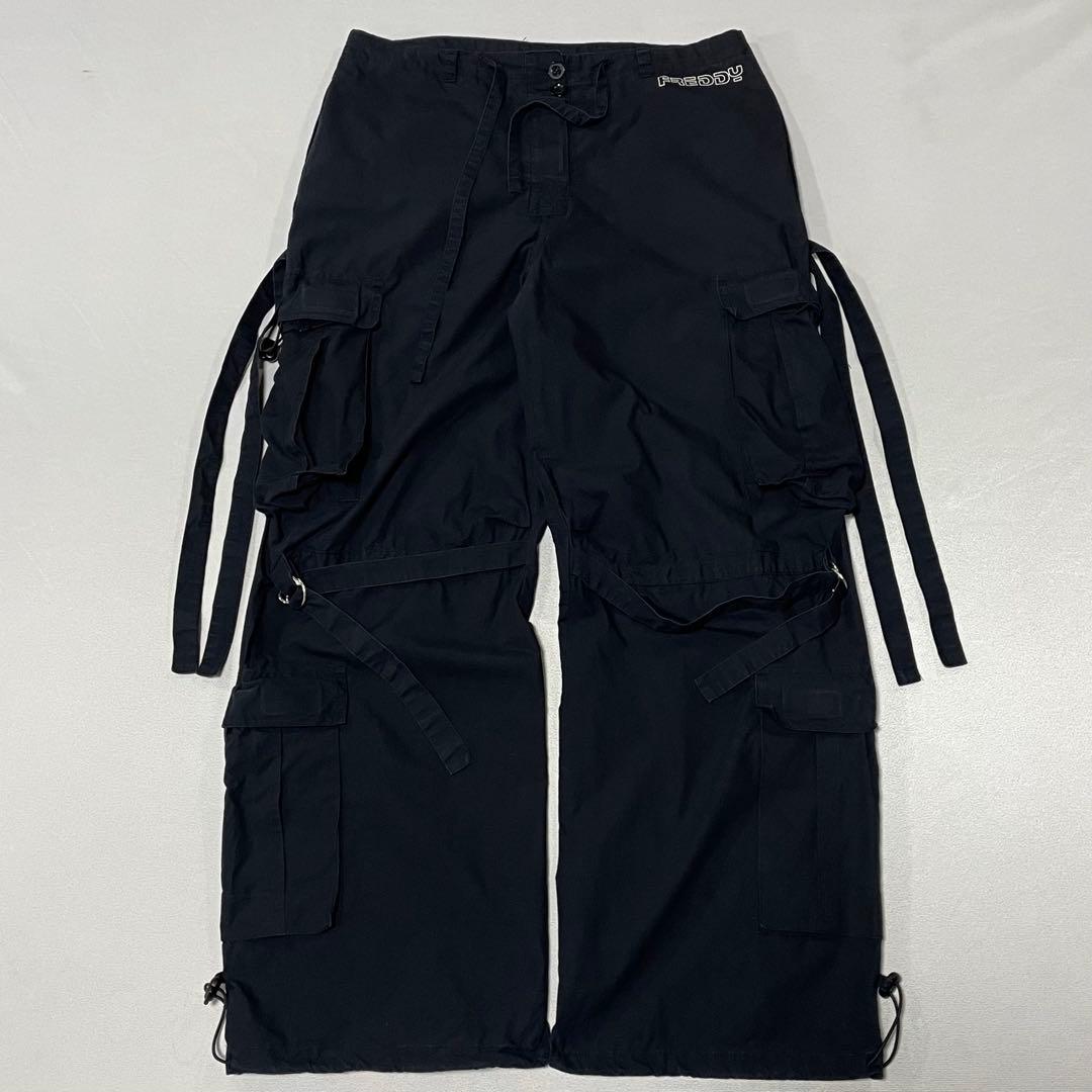 00s y2k パラシュート テクノ ボンテージ カーゴパンツ マルチポケット