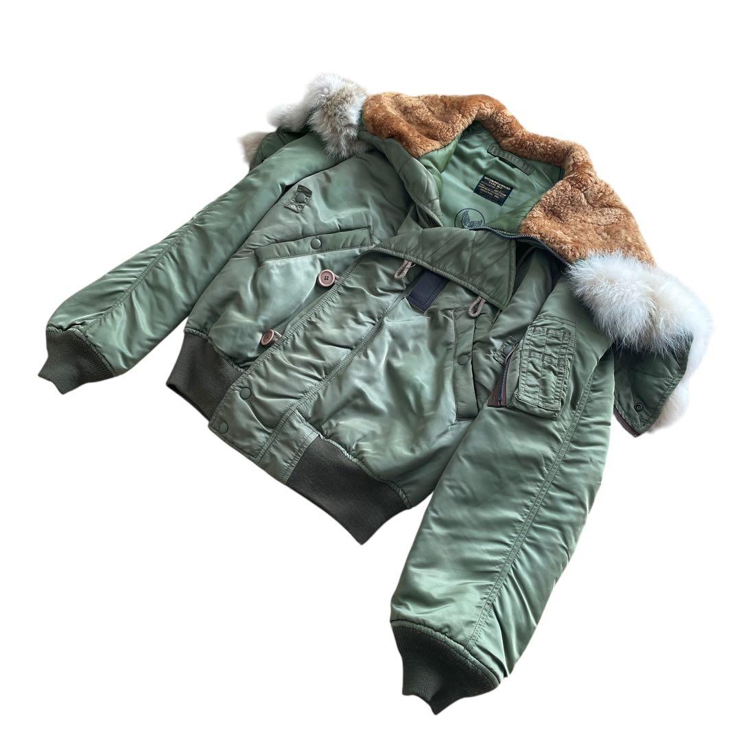 極美品 HOUSTON N-2B フライトジャケット カーキ M ショート丈