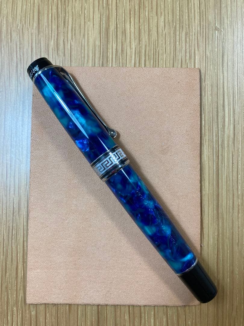 本日限定！新品未使用品！アウロラ　オプティマ　アズーロ　万年筆　18kニブ　B