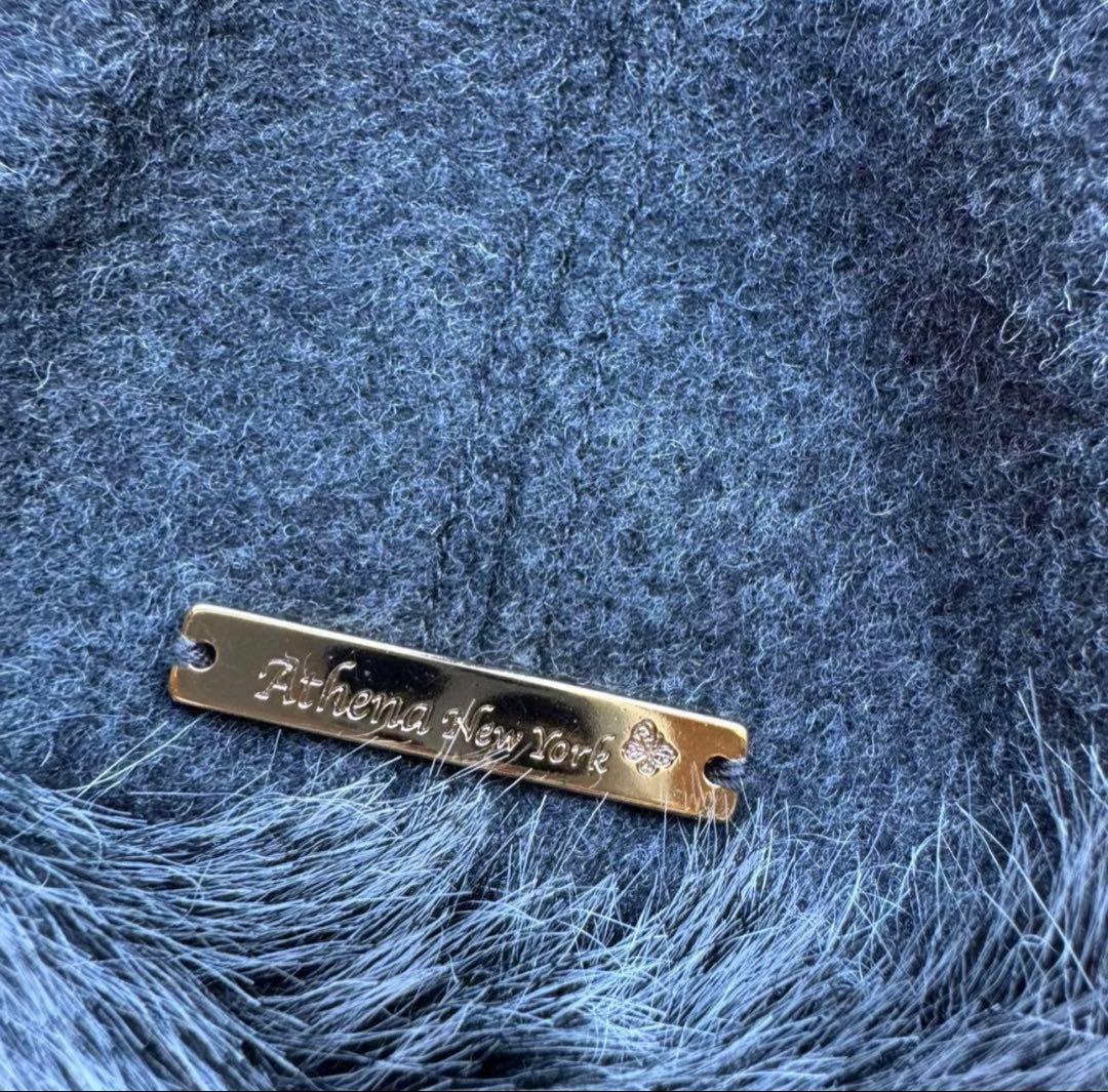 ★新品・タグ付き★アシーナニューヨーク　ファー付き　ウールハット　グレー