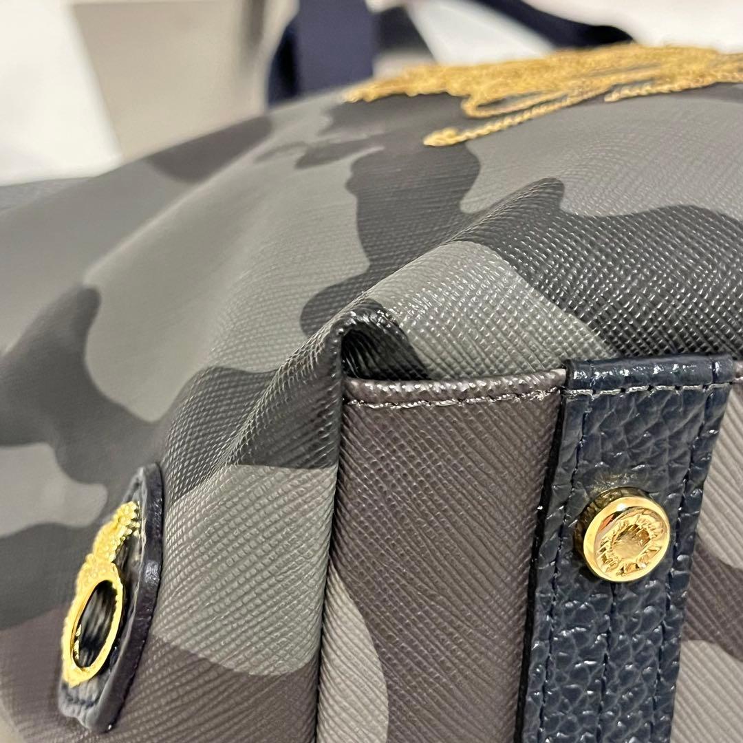 【美品】A.D.M.J 迷彩　 トートバッグ　王冠　カモフラ　スパンコール