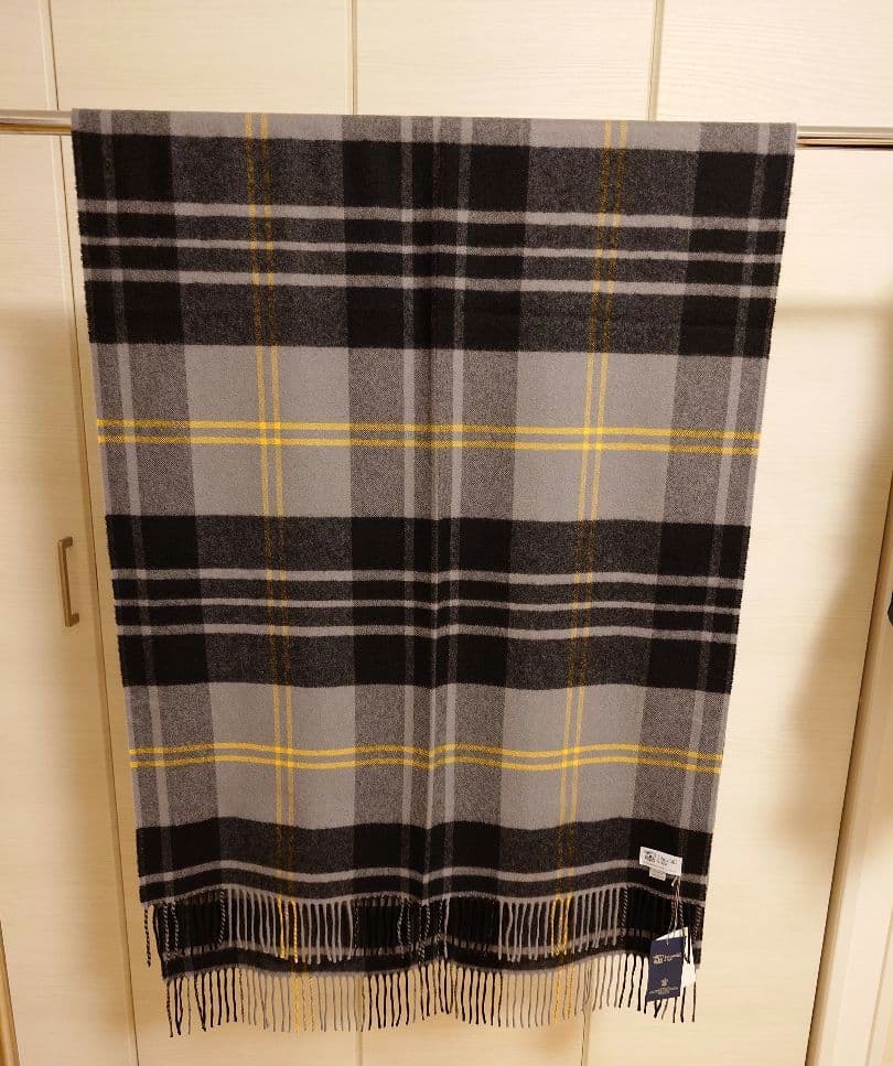 ジョンストンズ 大判 カシミヤ ストール 　グレーマクファーソン