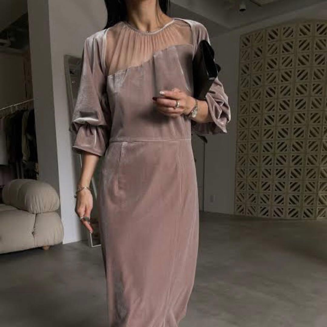 スーツ・フォーマル・ドレス Ameri Vintage 2WAY CURVE VELOURS DRESS