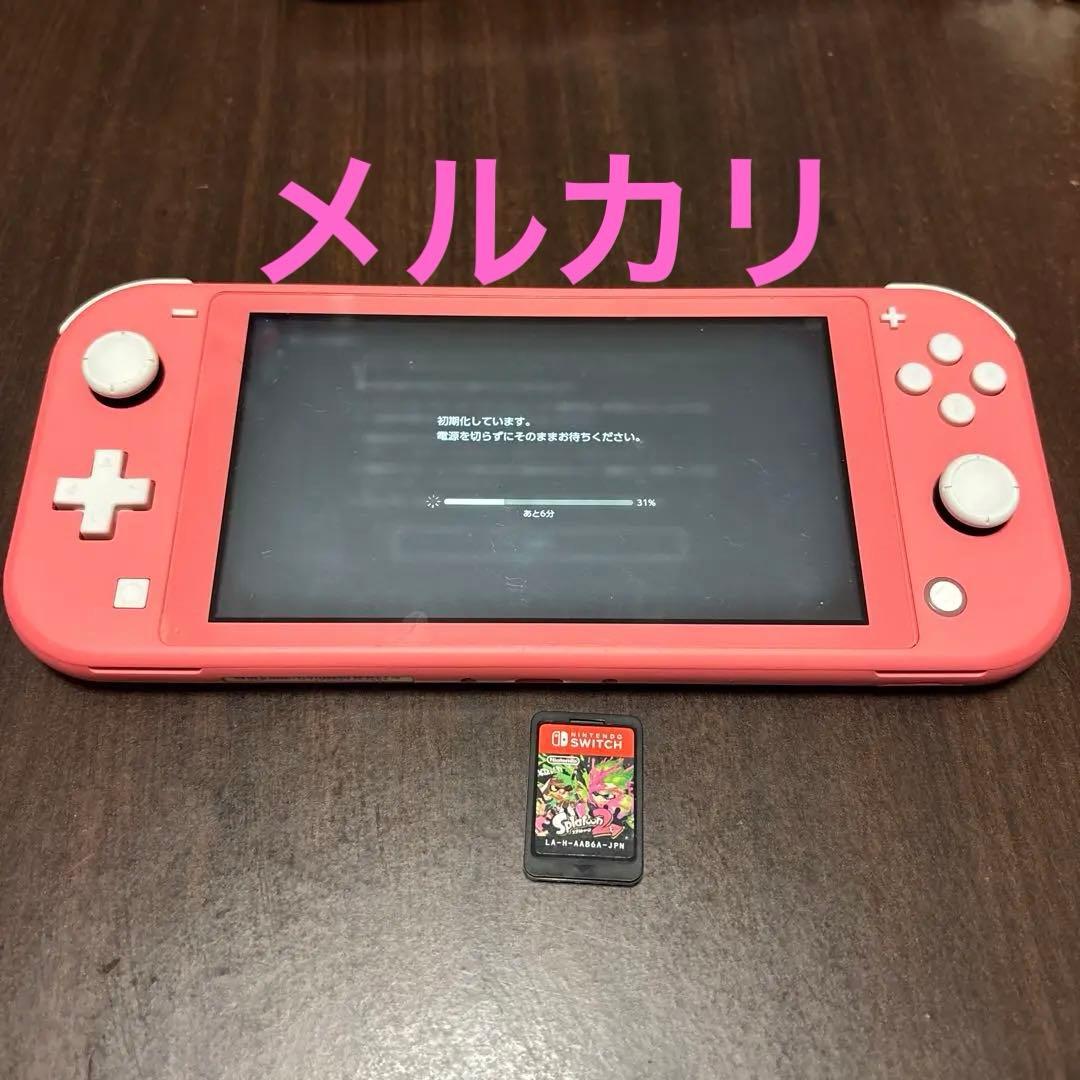 Switch Light コーラルピンク ※裏に黒い軽い汚れあり スプラ2付き