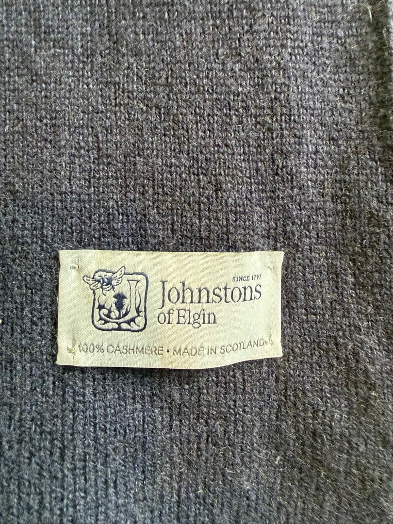 ジョンストンズ　Johnstons of Elgin ネイビー マフラー