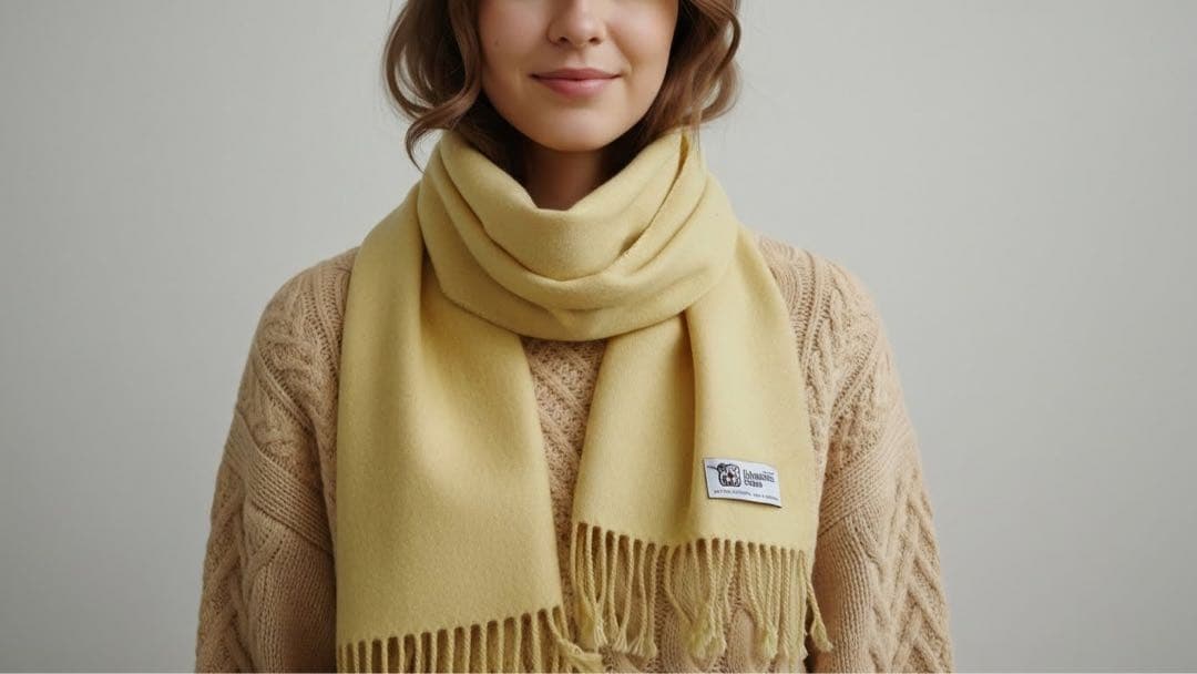 ジョンストンズ カシミヤ100% マフラー ベージュ スコットランド製