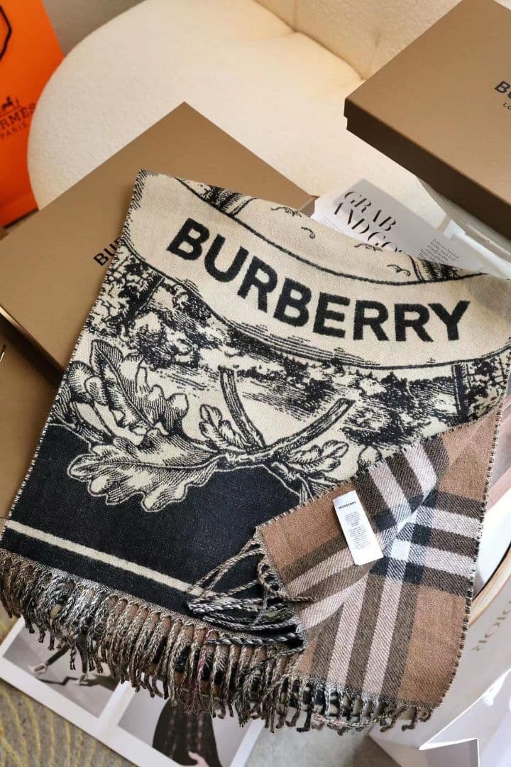 様BURBERRY ウール スカーフ ベージュ チェック柄