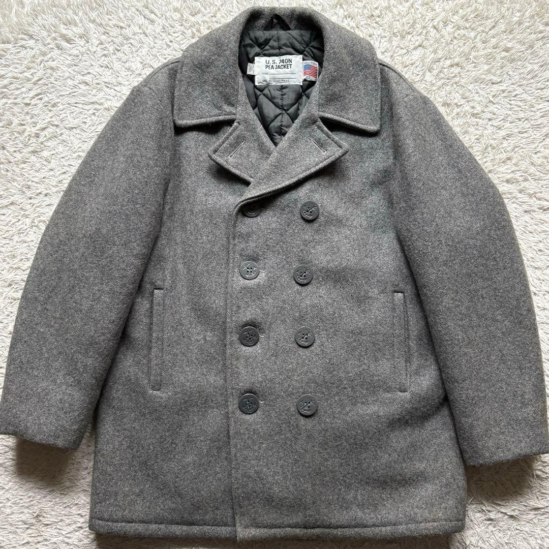 ★希少 XLサイズ★ SCHOTT ピーコート ジャケット USA製 灰色 42