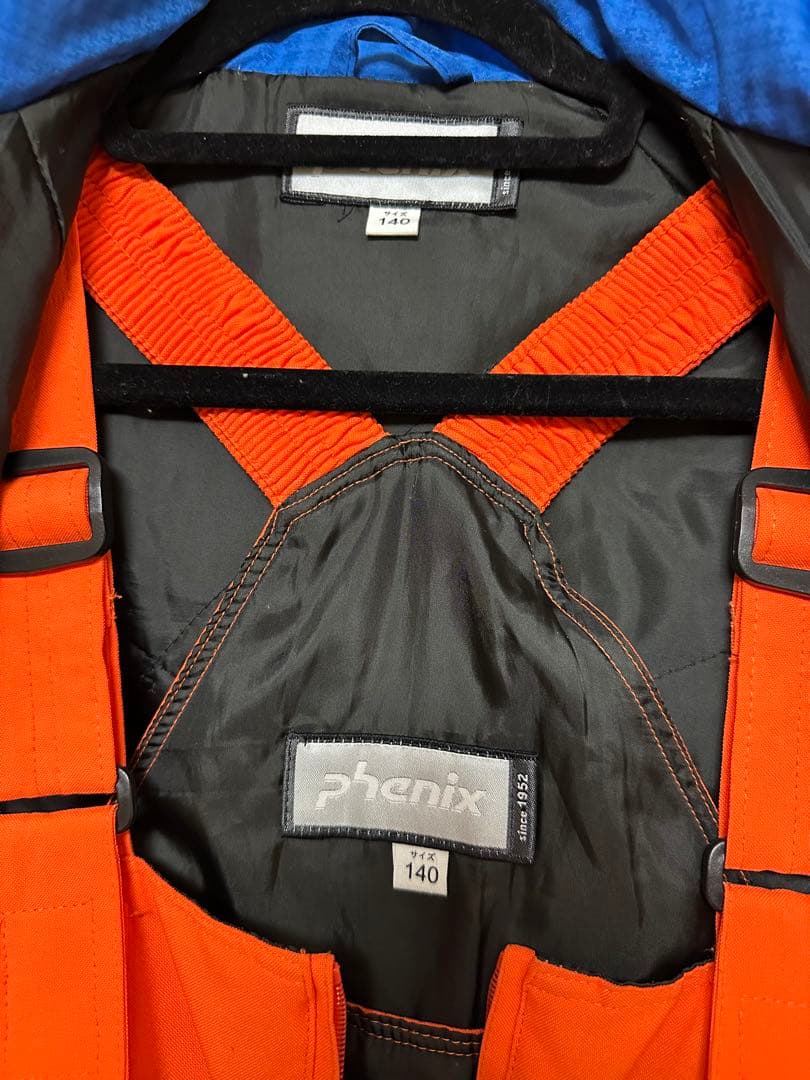 140cm Phenix 子ども用スキーウェア 青オレンジ 手袋付き！