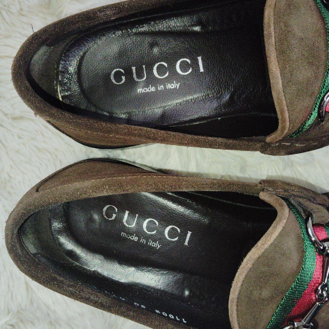 【美品】GUCCI　ホースビットローファー　スエード　ブラウン　41.5
