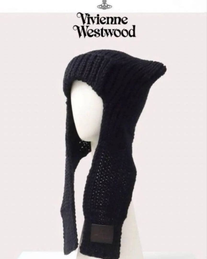 猫耳ニットキャップ ヴィヴィアン 黒