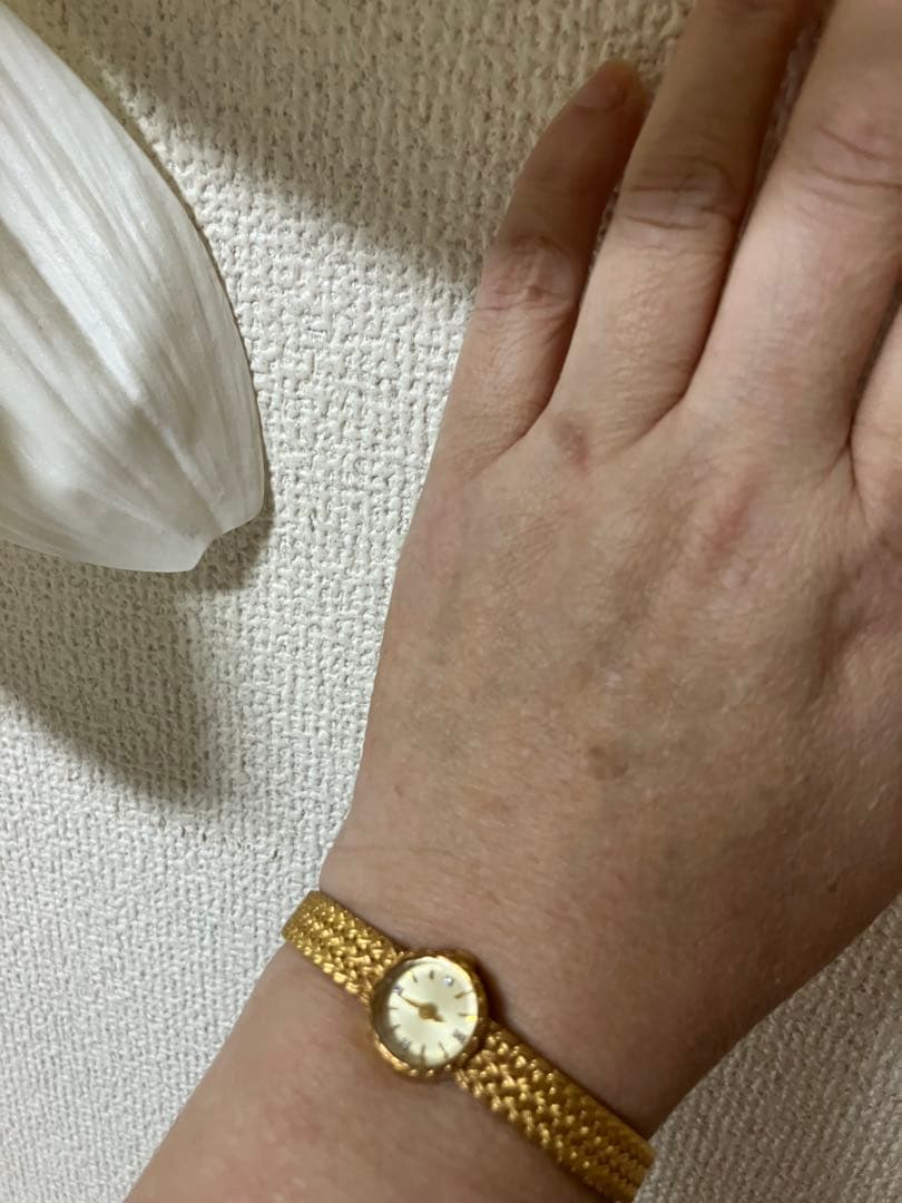 agete ラウンドフェイス ジュエリー 4Pダイヤモンド アガット 時計