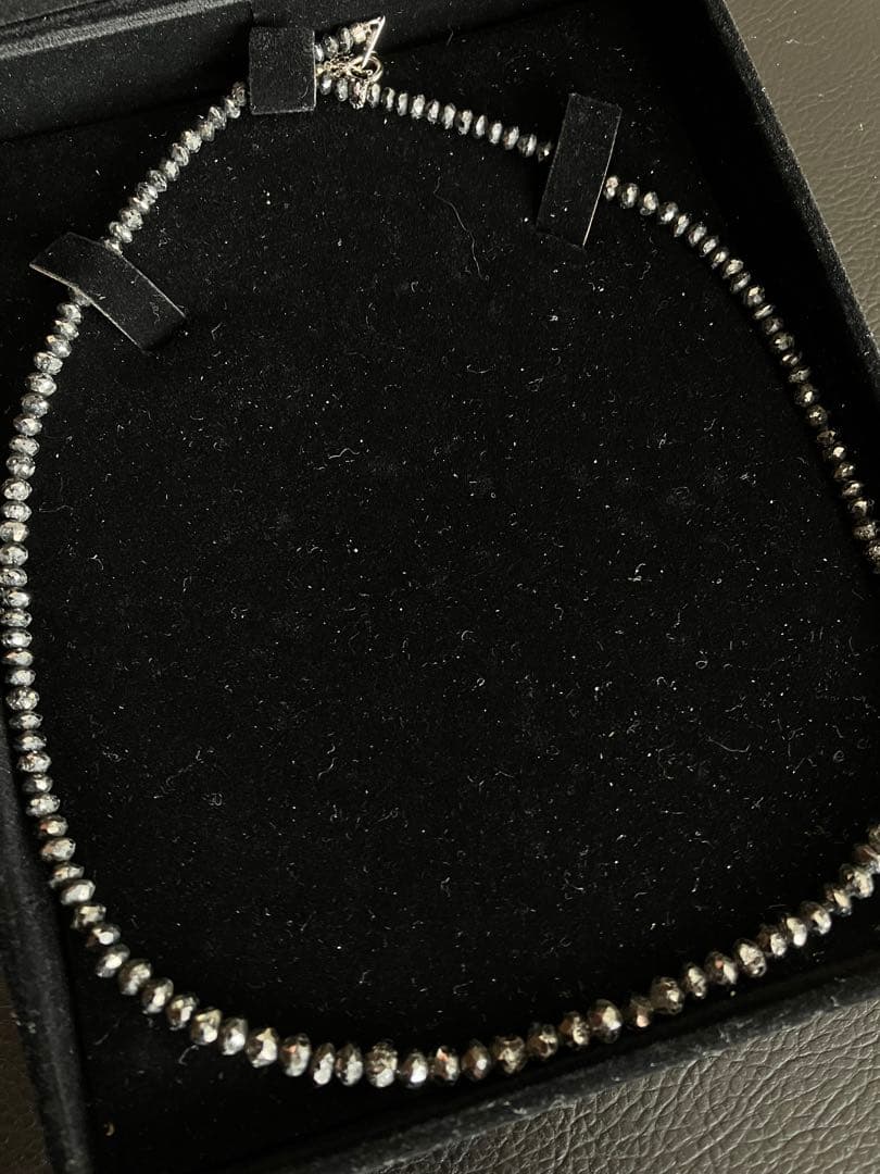 K18WG ブラックダイヤネックレス50カラット スライド調節　送料無料