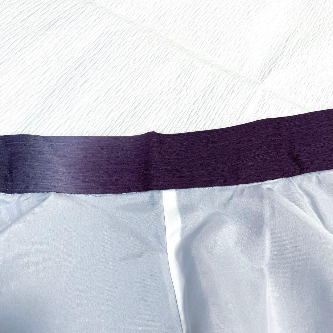 【美品✨】東レシルック　洗える着物　小紋　ぼかし染め　紫みの暗い灰　暗い灰紫F3