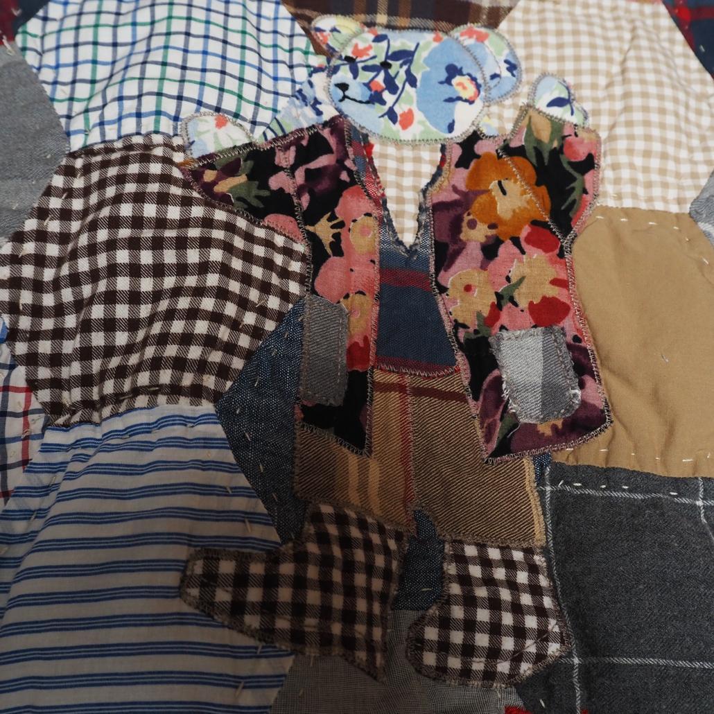 POLO RALPH LAUREN ポロベア パッチワーク キルティングスエット