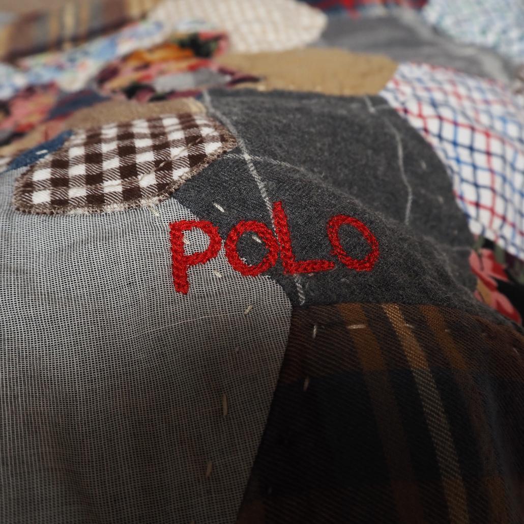 POLO RALPH LAUREN ポロベア パッチワーク キルティングスエット