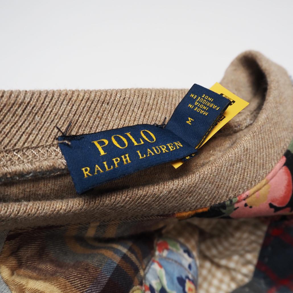 POLO RALPH LAUREN ポロベア パッチワーク キルティングスエット