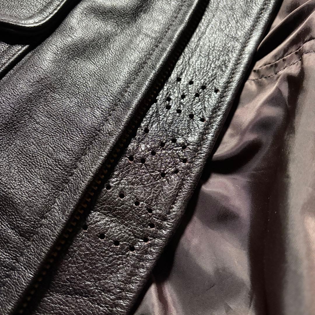 極美品■AVIREX フライトジャケット　 G-1 やぎ革　襟ボア　ブラウン　L