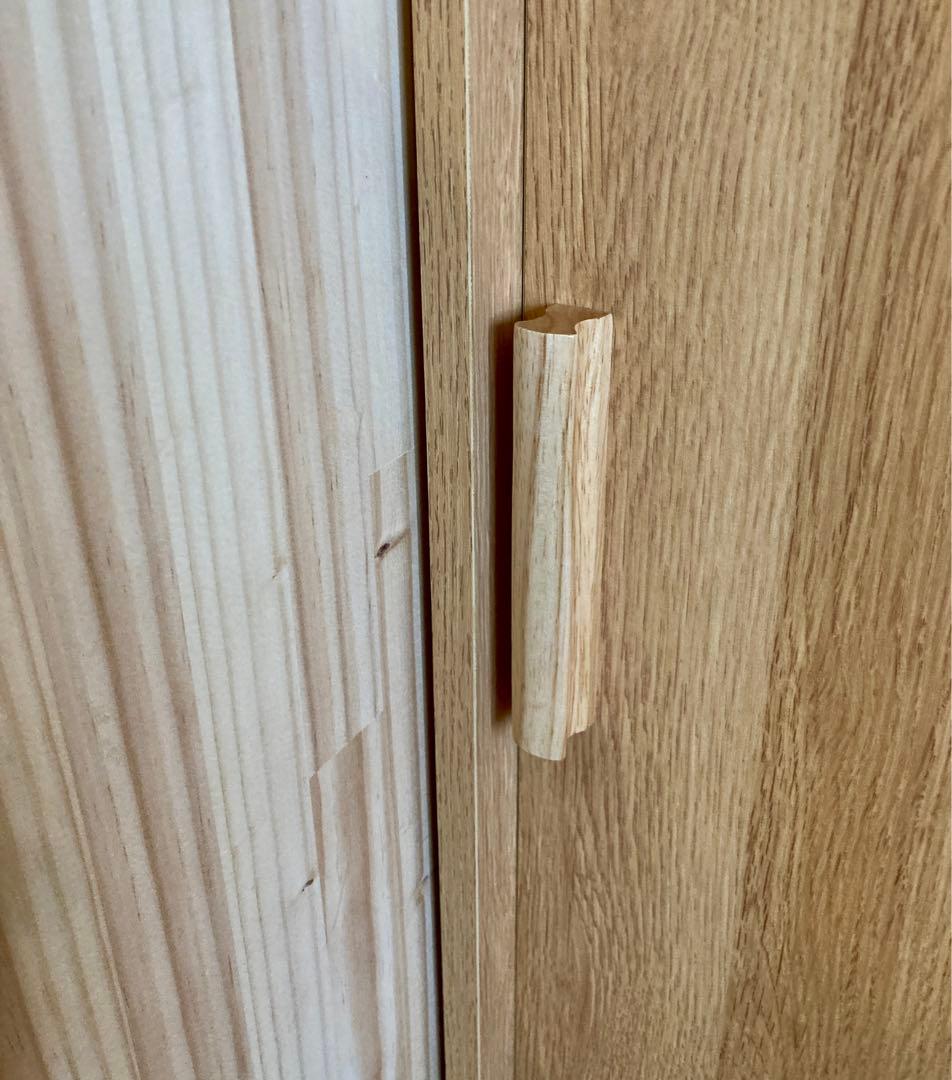 カウンター下　薄型　引き戸収納　木製　スライド扉　収納キャビネット