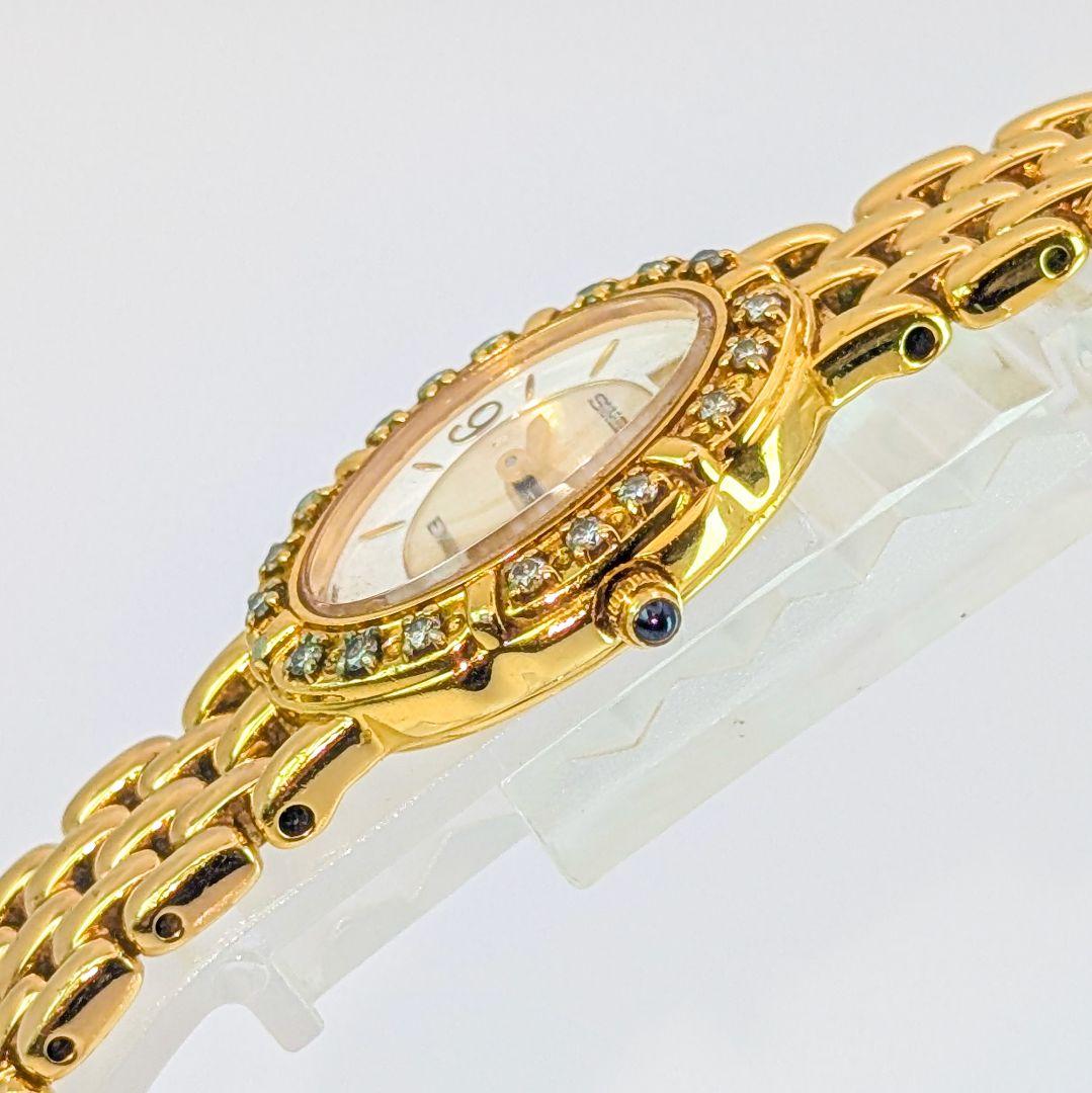美品 エクセリーヌ セイコー SEIKO ダイヤベゼル シェル 腕時計 クォーツ