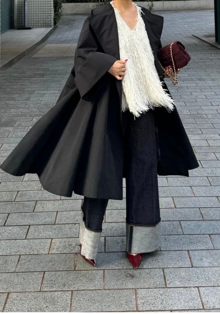 シーニュ　Cygne Aラインボリューミーフレアコート　0サイズ