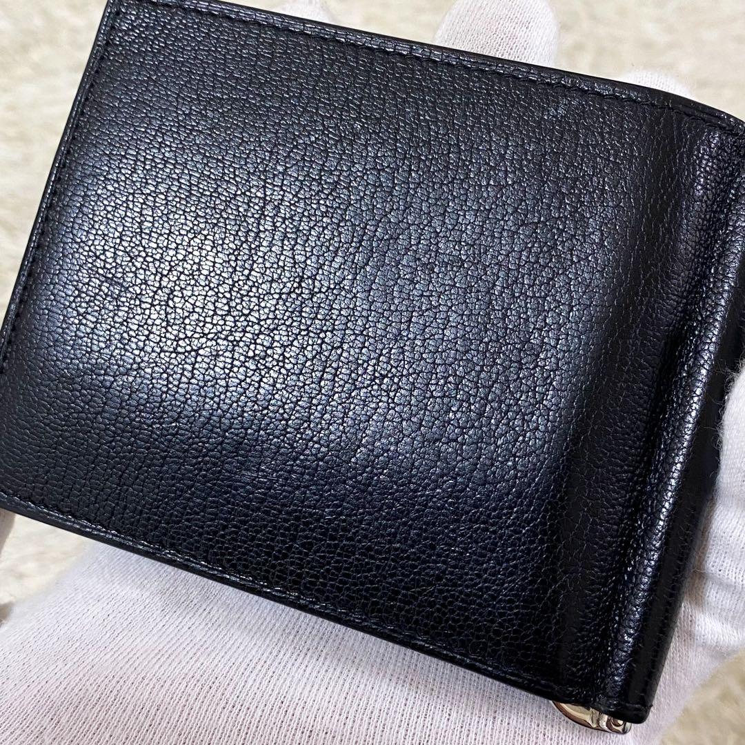 【美品】ダンヒル マネークリップ ブラック 黒 二つ折り コンパクトウォレット