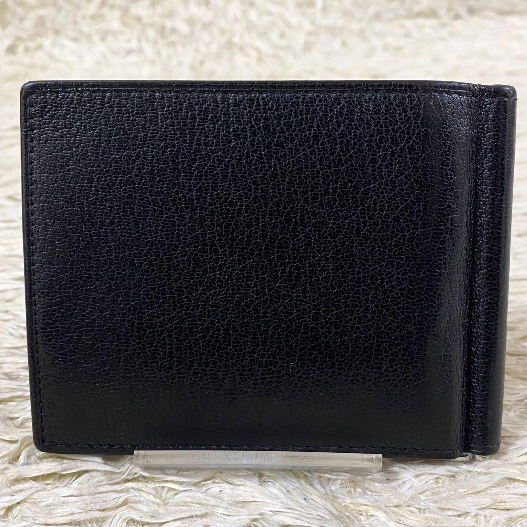 【美品】ダンヒル マネークリップ ブラック 黒 二つ折り コンパクトウォレット