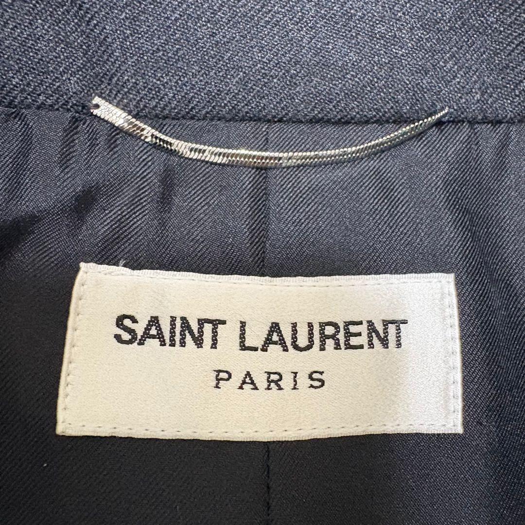 極美　サンローラン　テーラードジャケット　エディ期　ダークグレー　イタリア製　S