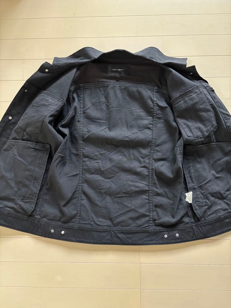 1piu1uguale3 ブラック 3rdデニムジャケット Gジャン