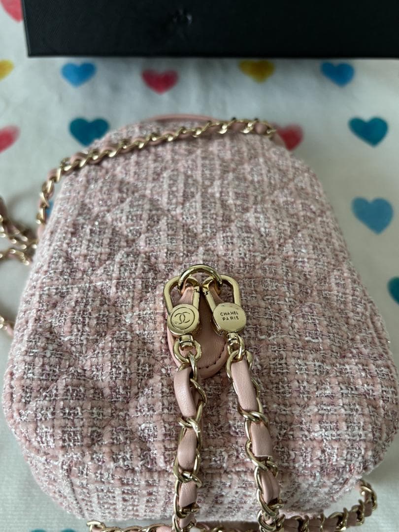 ☆美品☆ピンク ツイード　リュック【箱付き】