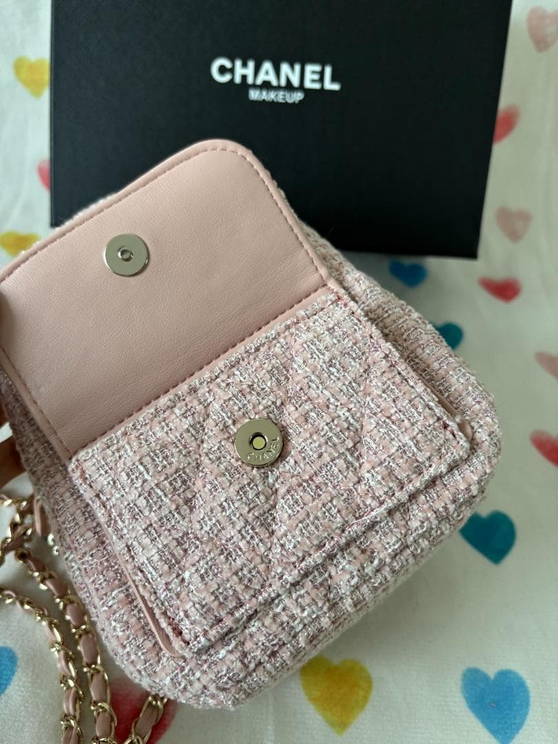 ☆美品☆ピンク ツイード　リュック【箱付き】