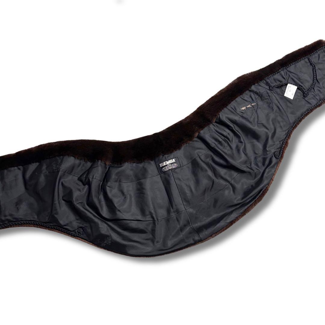 【美品/希少】エンバ ブラックグラマ ミンク 貂 リアルファー ショール
