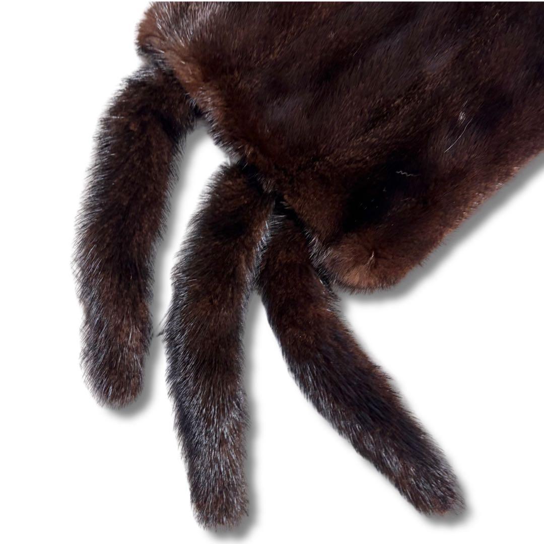 【美品/希少】エンバ ブラックグラマ ミンク 貂 リアルファー ショール