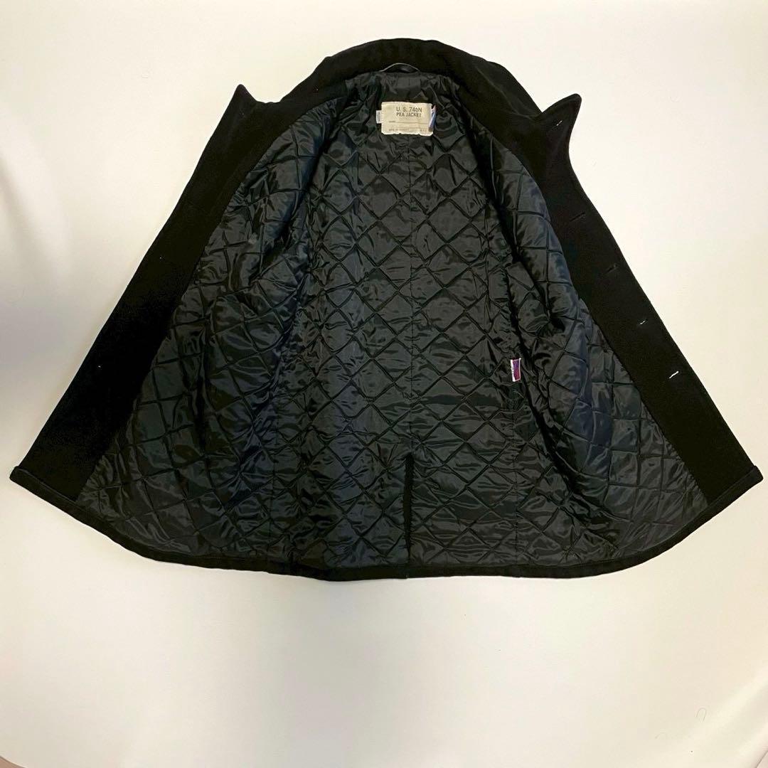 【ショット】Pコート ウールコート 40 L 黒　アメリカ製　740N