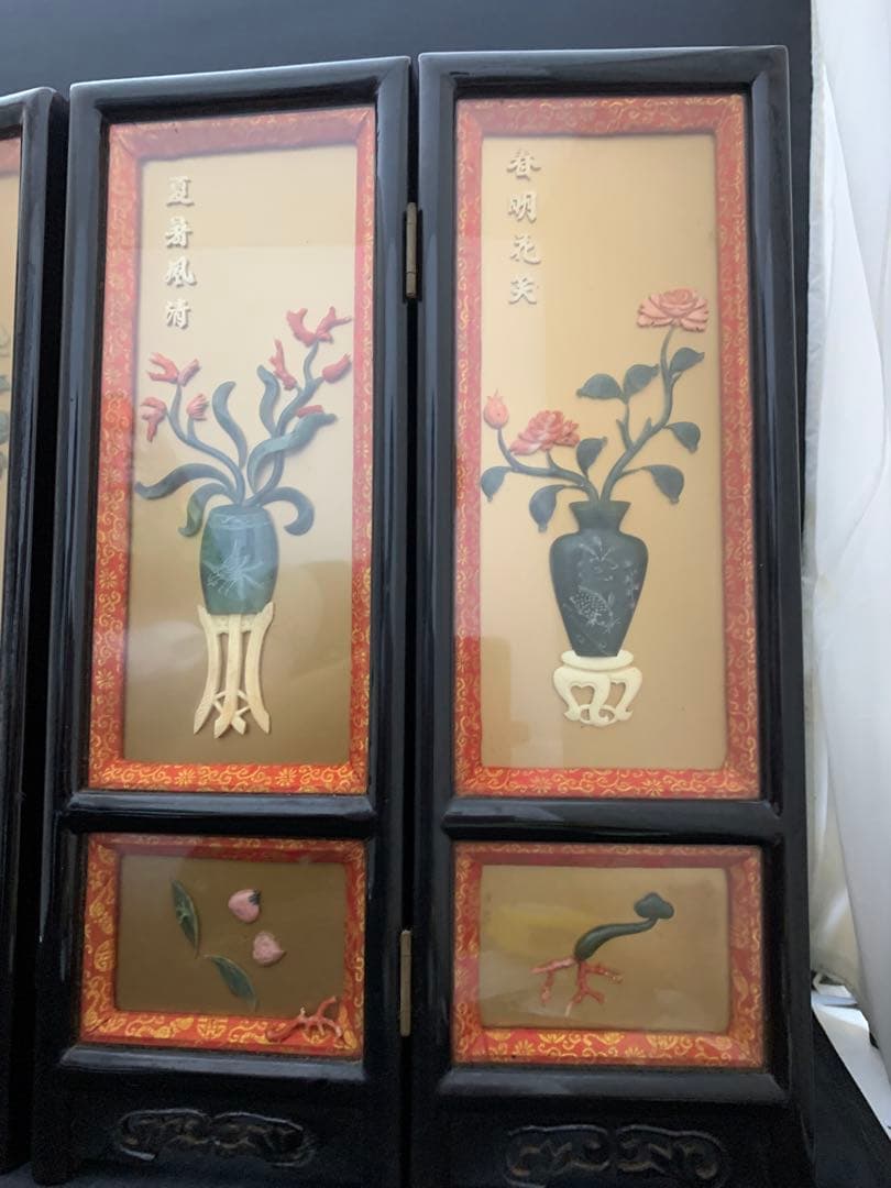 中国　ミニ屏風　ついたて　衝立