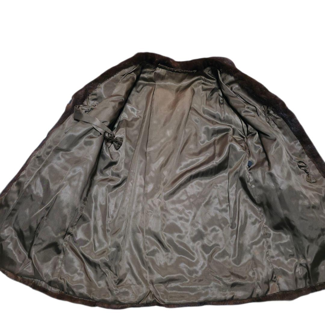 美品 デミバフミンク ファーコート リアルファー 15 XXL位 極太袖 毛皮