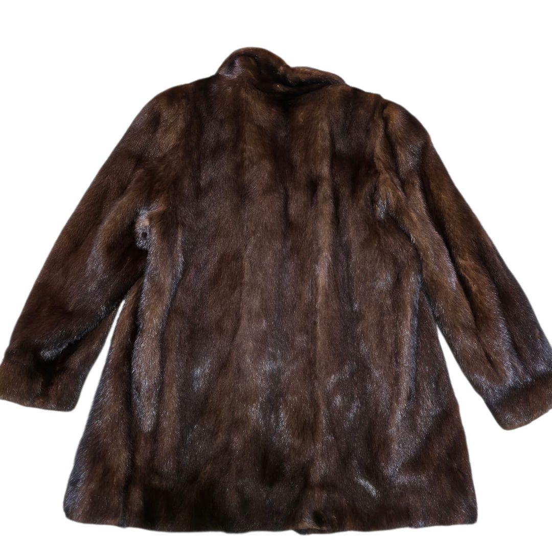 美品 デミバフミンク ファーコート リアルファー 15 XXL位 極太袖 毛皮
