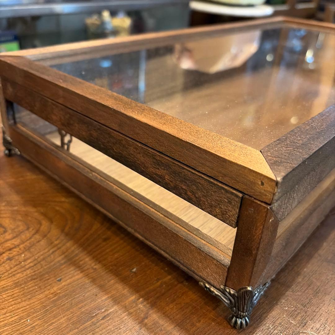 横長4面木製ガラスケース