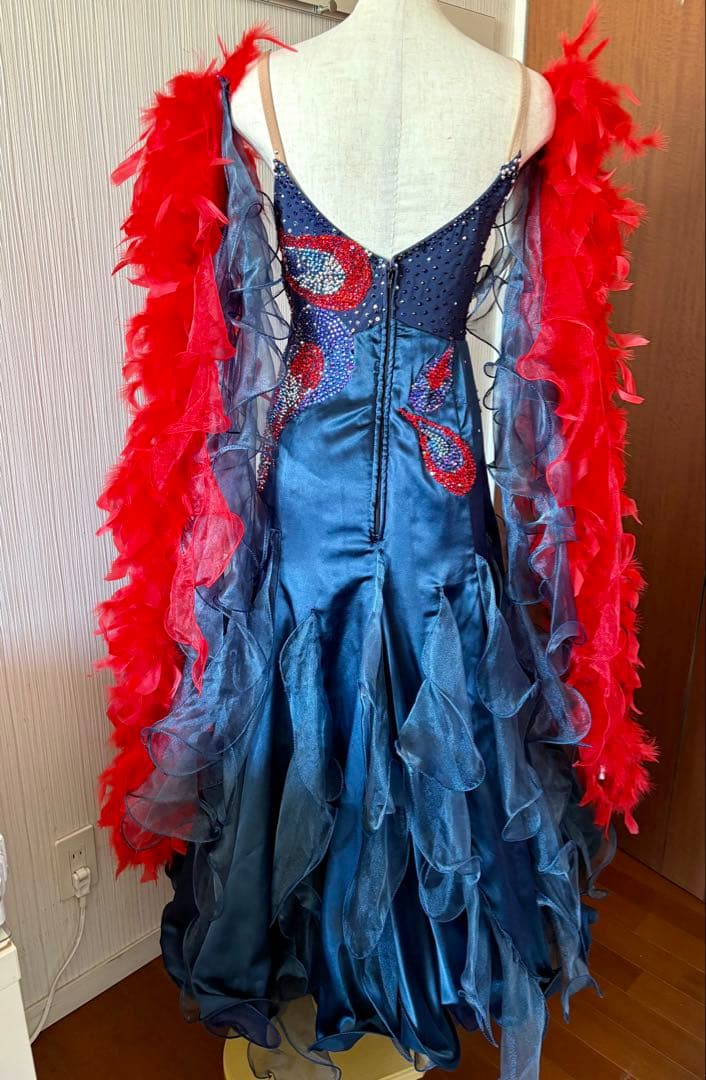 最終大幅セール❣️社交ダンスドレス　ジャンティ Ｍ　ネイビー