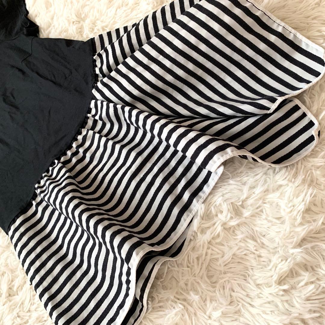 極美品✨ボーダーズアットバルコニー 現行 トップス アシンメトリー ぺプラム 黒