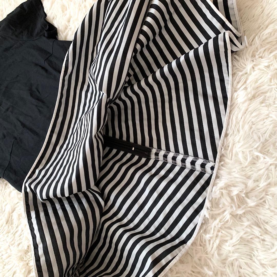 極美品✨ボーダーズアットバルコニー 現行 トップス アシンメトリー ぺプラム 黒