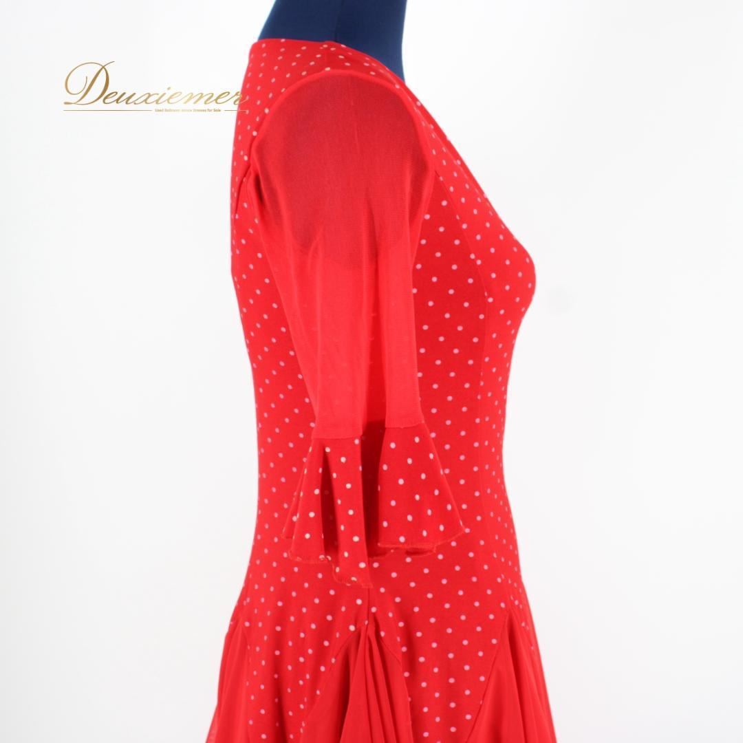 【美品タグ付き 社交ダンス衣装】ワンピース ドレス ICHIOKU 赤 レッド