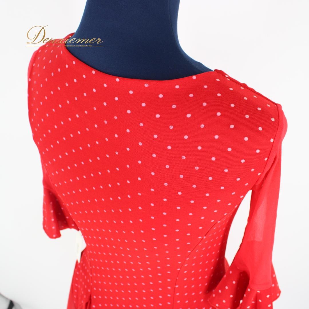 【美品タグ付き 社交ダンス衣装】ワンピース ドレス ICHIOKU 赤 レッド