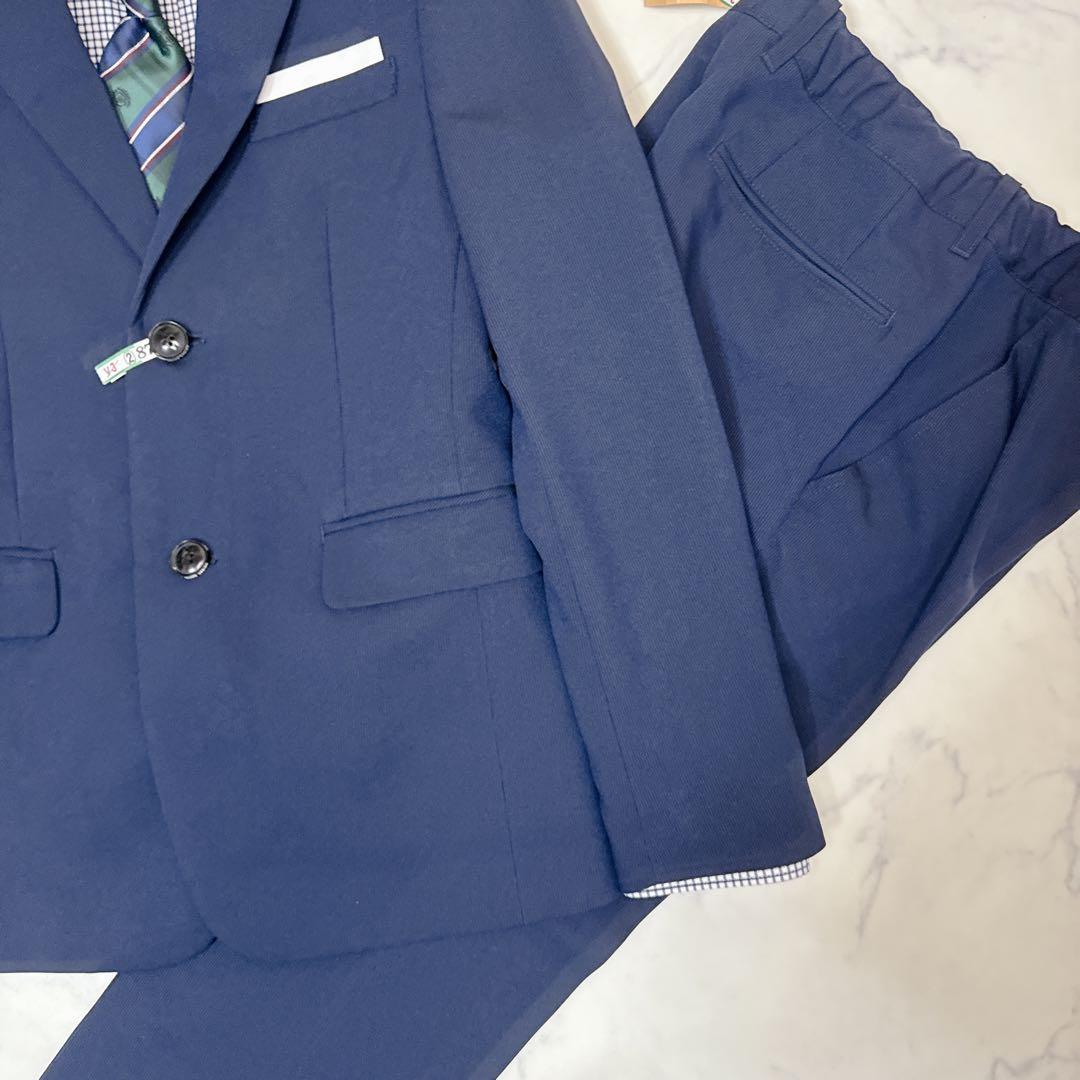 BEAMS DESIGNスーツ ネイビー フォーマルセット150 卒業式　卒服